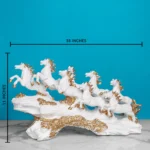 Resin 7 Running Horse Statue ( white ) - Image 3