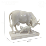 White Khamdhenu Cow And Calf Statue 6 Inch - Image 2