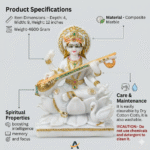 Marble Dust Goddess Saraswati Idol 12 Inch Decorative Statue for Home Temple - Image 2