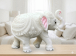 White Elephant Statue Trunk Up ( 8 x 10.5 inch)