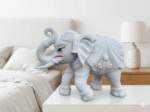 White Elephant Statue Trunk Up  ( 8 x 10.5 inch)