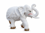 White Elephant Statue Trunk Up Housewarming & Diwali Gift (8 x 10.5 inch) - Image 3