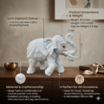 White Elephant Statue Trunk Up  ( 8 x 10.5 inch) - Image 3