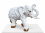 White Elephant Statue Trunk Up Housewarming & Diwali Gift (8 x 10.5 inch) - Image 4