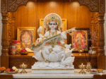Marble Dust Goddess Saraswati Idol 12 Inch Decorative Statue for Home Temple - Image 4