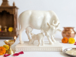White Kamdhenu Cow Statue Culture 6 Inch