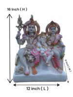 Shiva Parivar Murti 16 Inch | Shiv Parvati Ganesh Idol for Home Temple - Image 2
