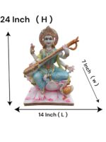 Large Saraswati Idol 24 Inch - Image 2