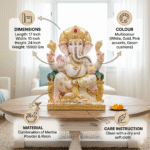 Ganesha Statue Sitting 24 inches Marble Ganapati Idol Large - Image 2